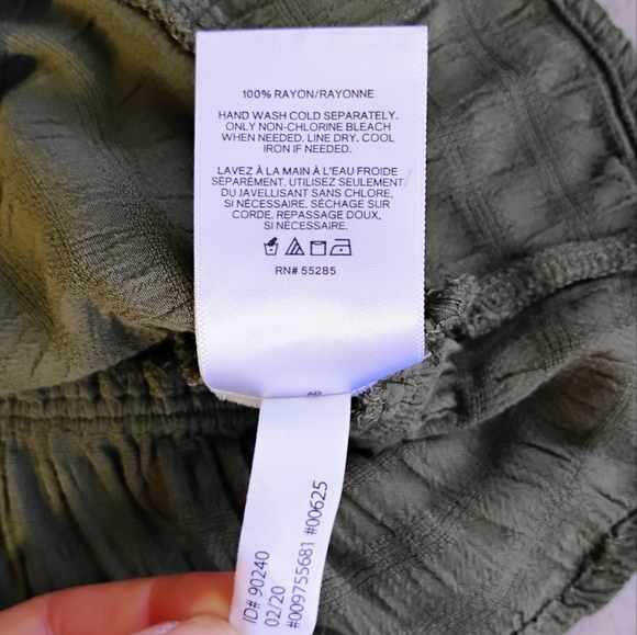 Express Milkmaid Top Womens XS Olive Green Babydoll Peasant Bohemian Ruffles - Picture 4 of 8